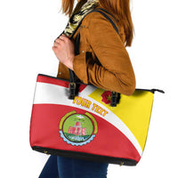 Personalized Ethiopia Amhara Region Leather Tote Bag Coat Of Arms With Map