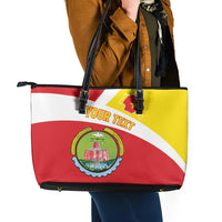 Personalized Ethiopia Amhara Region Leather Tote Bag Coat Of Arms With Map