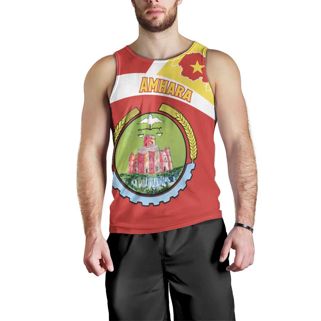 Personalized Ethiopia Amhara Region Men Tank Top Coat Of Arms With Map