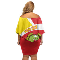 Personalized Ethiopia Amhara Region Off Shoulder Short Dress Coat Of Arms With Map