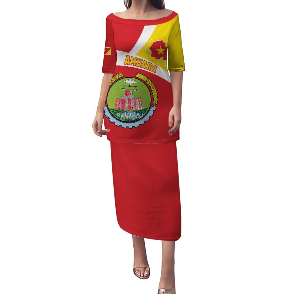 Personalized Ethiopia Amhara Region Puletasi Coat Of Arms With Map