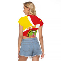 Personalized Ethiopia Amhara Region Raglan Cropped T Shirt Coat Of Arms With Map