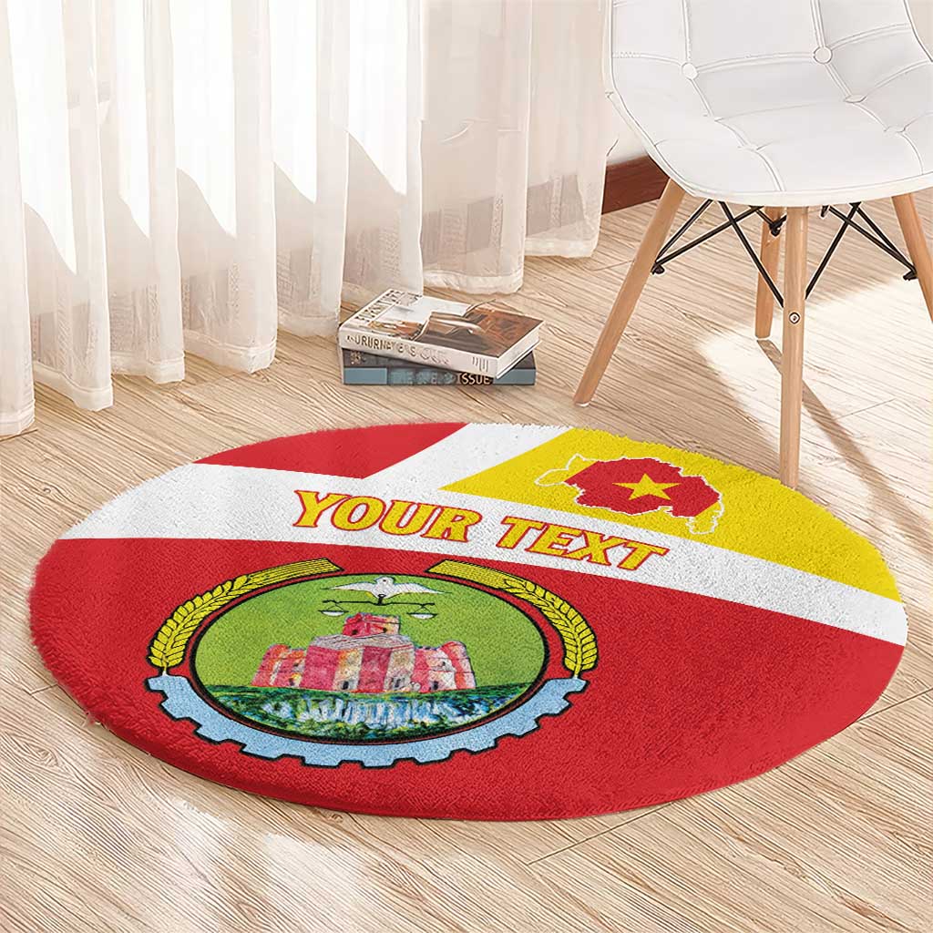 Personalized Ethiopia Amhara Region Round Carpet Coat Of Arms With Map