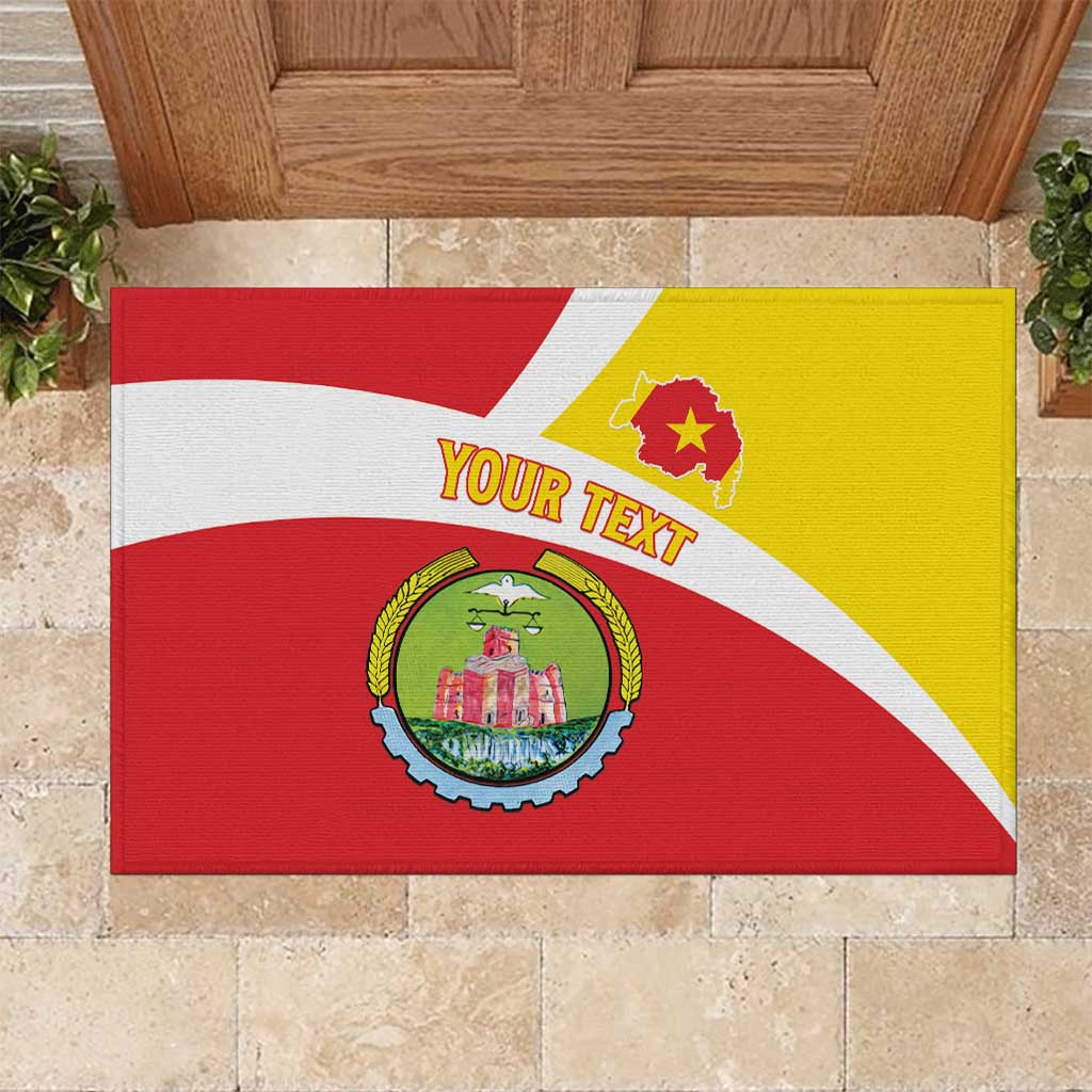 Personalized Ethiopia Amhara Region Rubber Doormat Coat Of Arms With Map