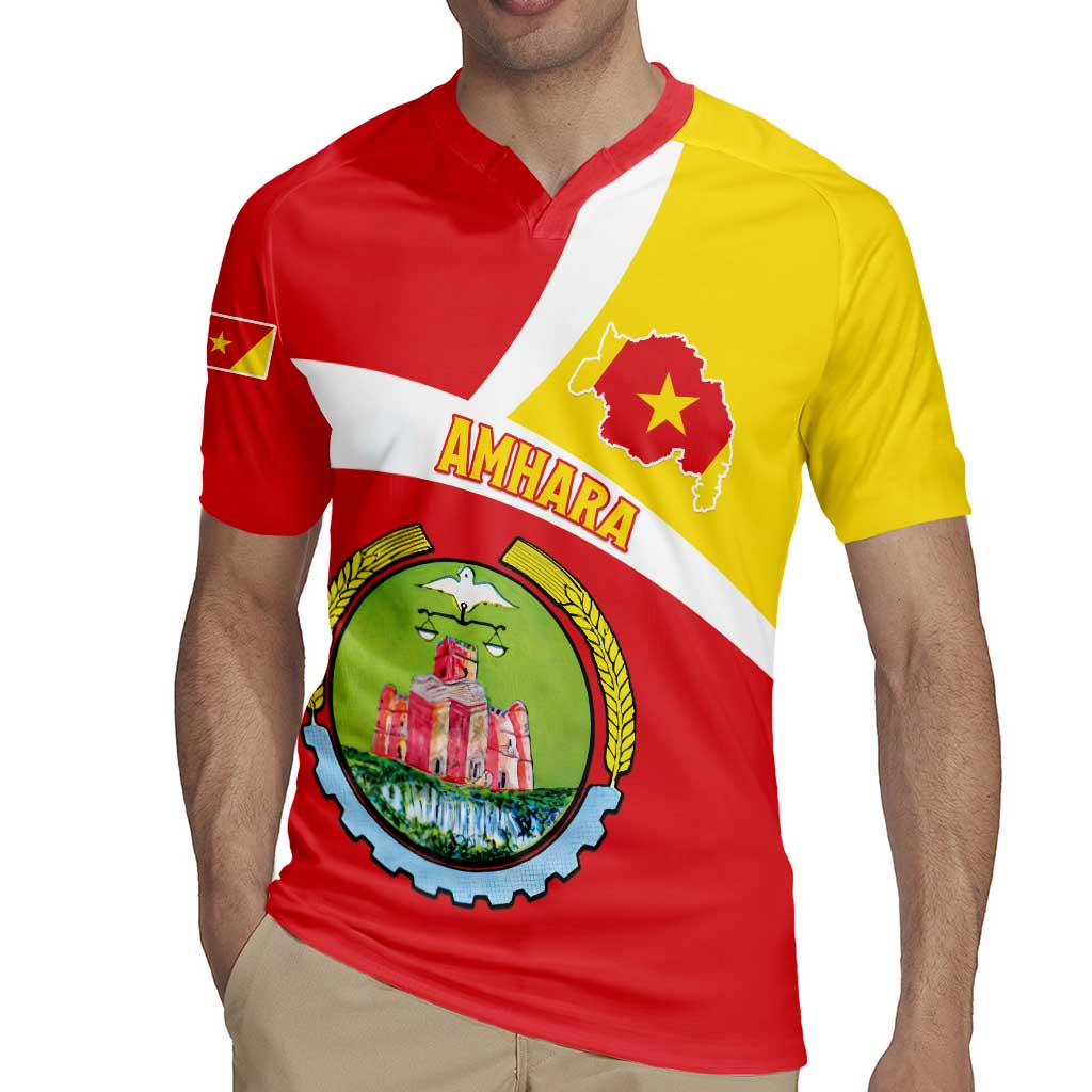 Personalized Ethiopia Amhara Region Rugby Jersey Coat Of Arms With Map