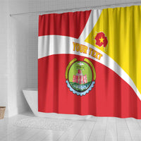 Personalized Ethiopia Amhara Region Shower Curtain Coat Of Arms With Map