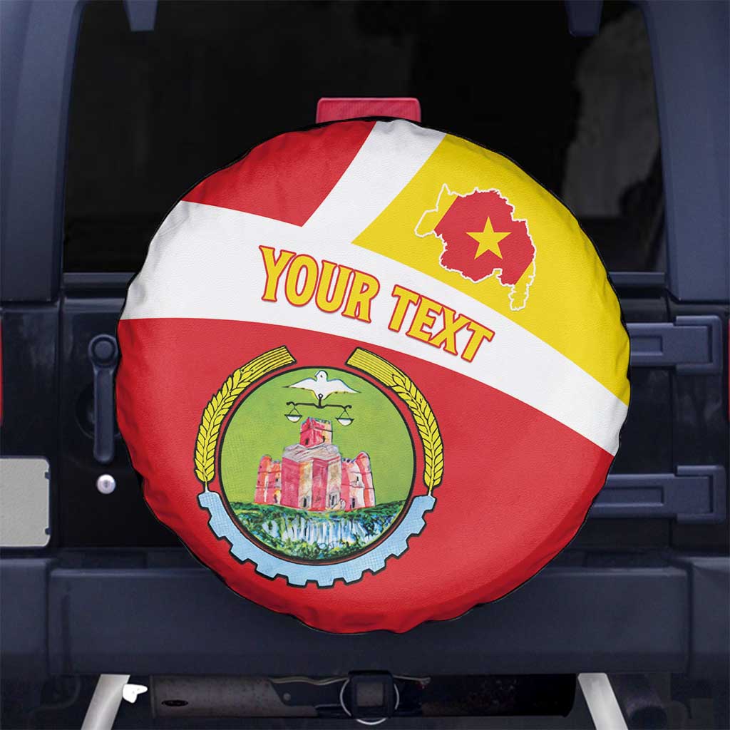 Personalized Ethiopia Amhara Region Spare Tire Cover Coat Of Arms With Map