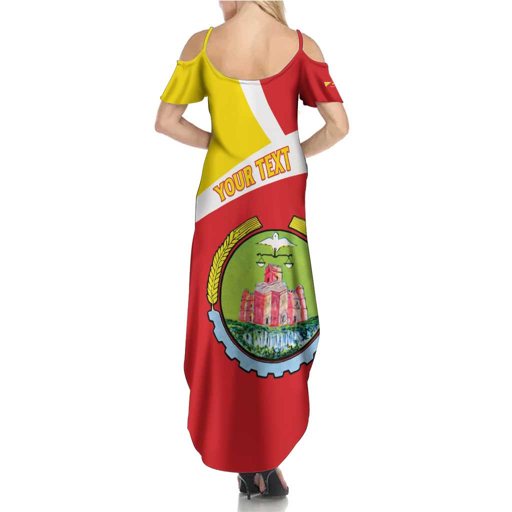 Personalized Ethiopia Amhara Region Summer Maxi Dress Coat Of Arms With Map