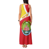 Personalized Ethiopia Amhara Region Tank Maxi Dress Coat Of Arms With Map