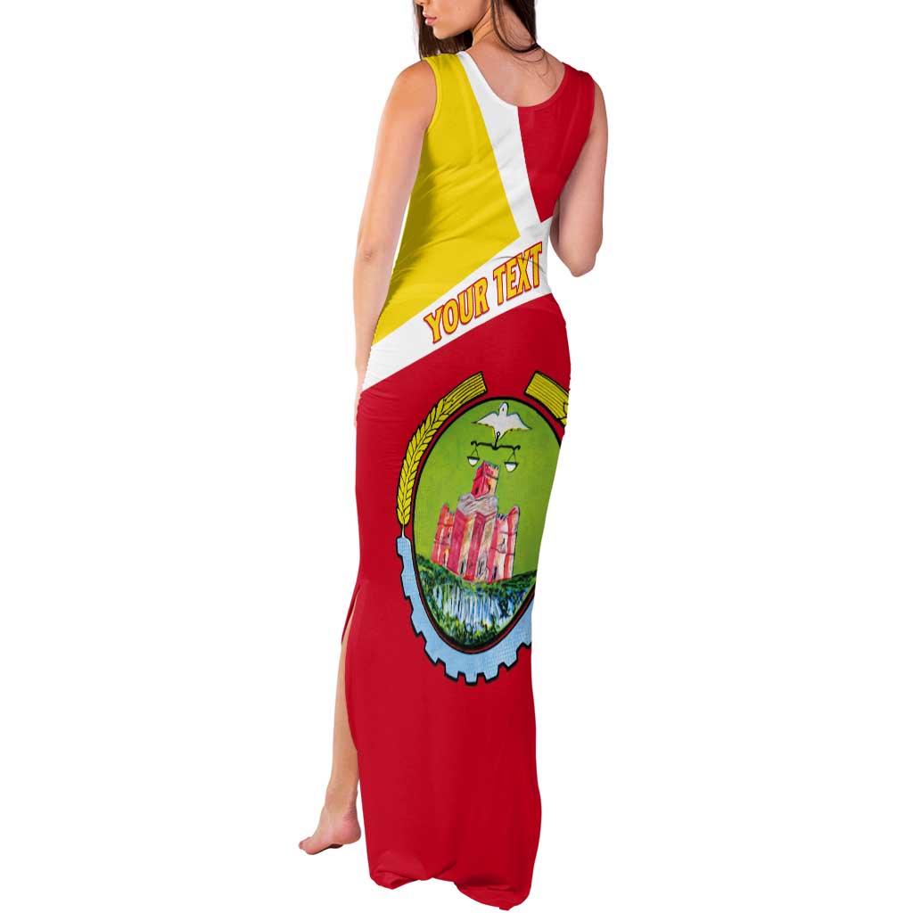 Personalized Ethiopia Amhara Region Tank Maxi Dress Coat Of Arms With Map