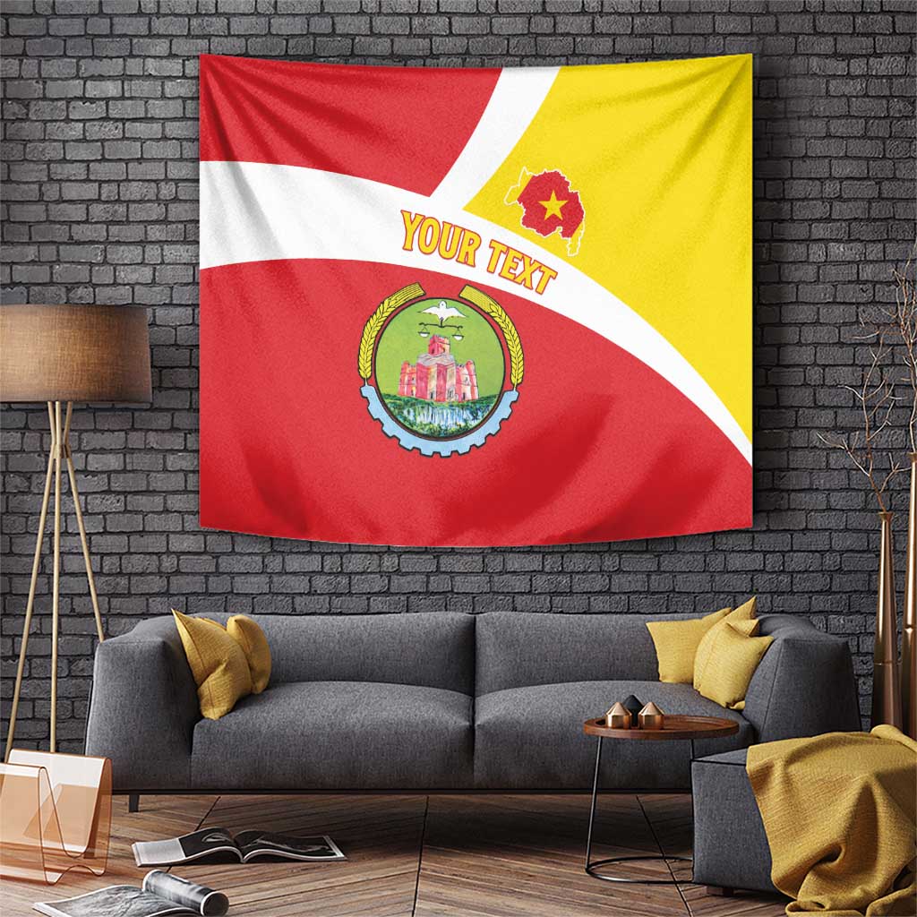 Personalized Ethiopia Amhara Region Tapestry Coat Of Arms With Map