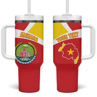 Personalized Ethiopia Amhara Region Tumbler With Handle Coat Of Arms With Map