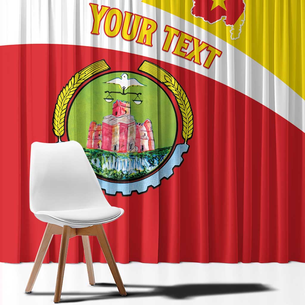 Personalized Ethiopia Amhara Region Window Curtain Coat Of Arms With Map