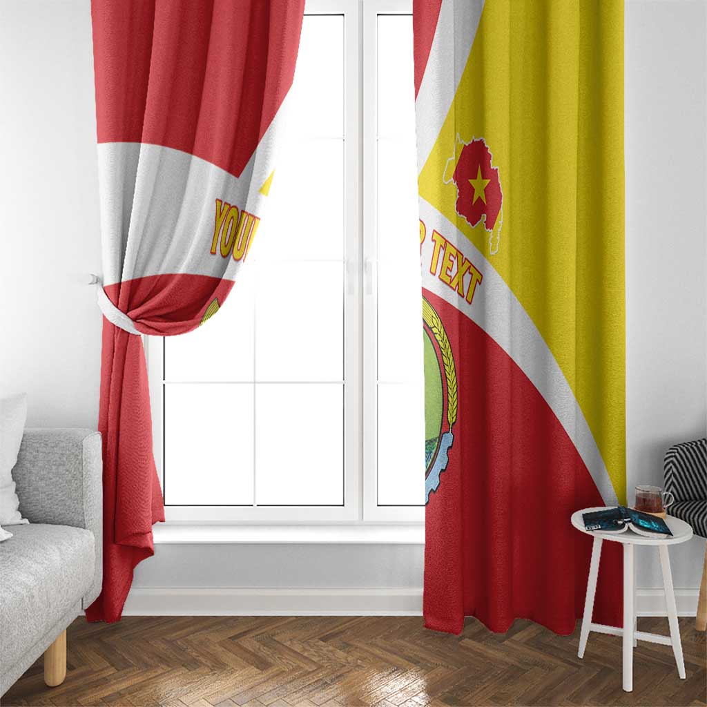 Personalized Ethiopia Amhara Region Window Curtain Coat Of Arms With Map