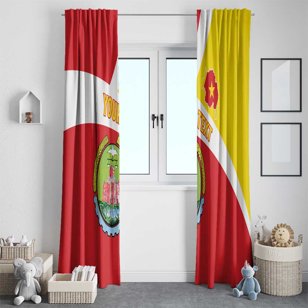 Personalized Ethiopia Amhara Region Window Curtain Coat Of Arms With Map
