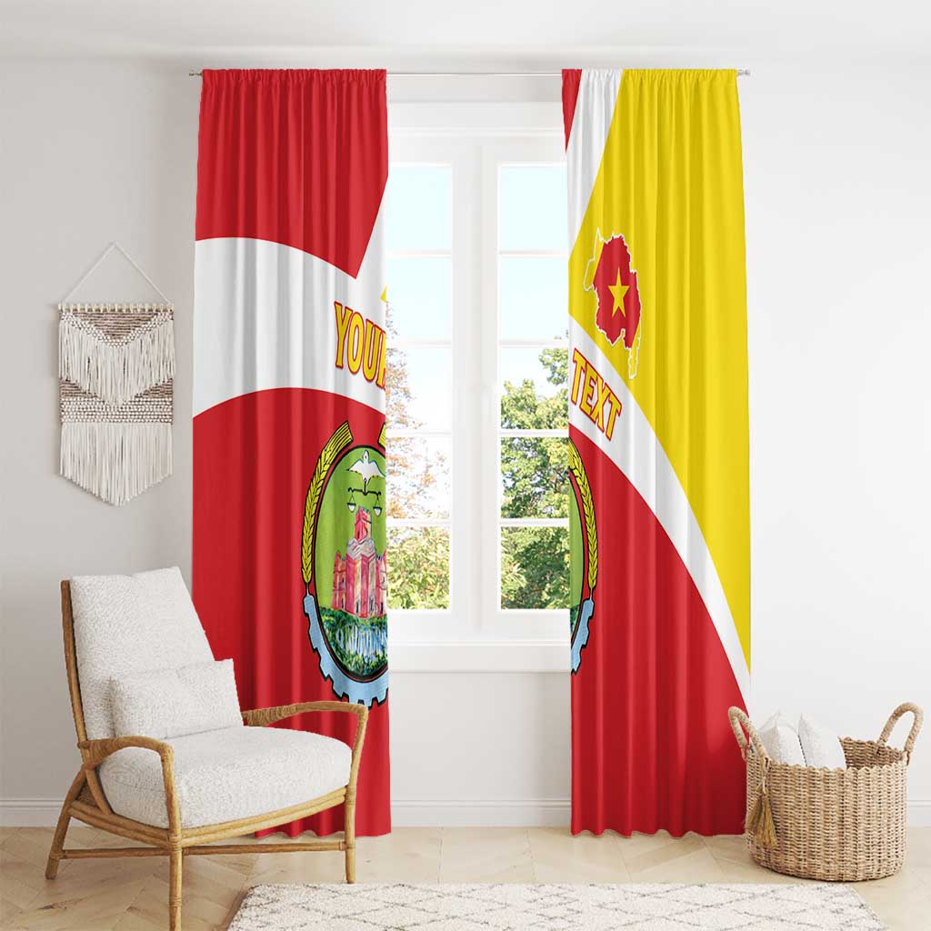 Personalized Ethiopia Amhara Region Window Curtain Coat Of Arms With Map