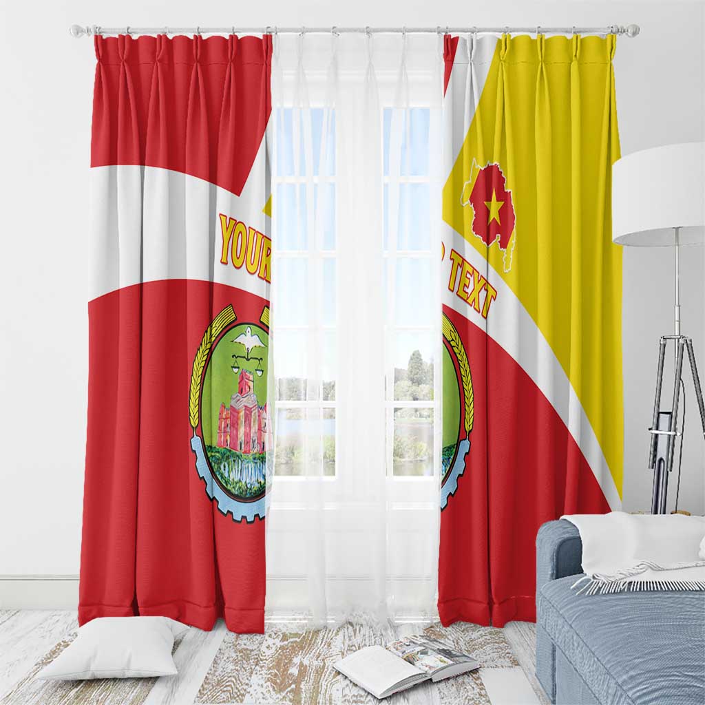 Personalized Ethiopia Amhara Region Window Curtain Coat Of Arms With Map