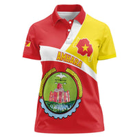 Personalized Ethiopia Amhara Region Women Polo Shirt Coat Of Arms With Map