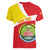 Personalized Ethiopia Amhara Region Women V-Neck T-Shirt Coat Of Arms With Map