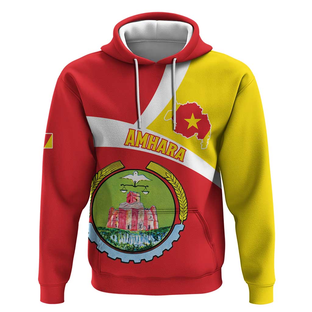 Personalized Ethiopia Amhara Region Zip Hoodie Coat Of Arms With Map