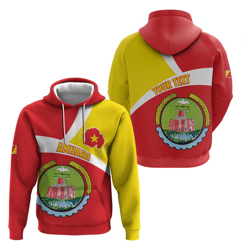 Personalized Ethiopia Amhara Region Zip Hoodie Coat Of Arms With Map