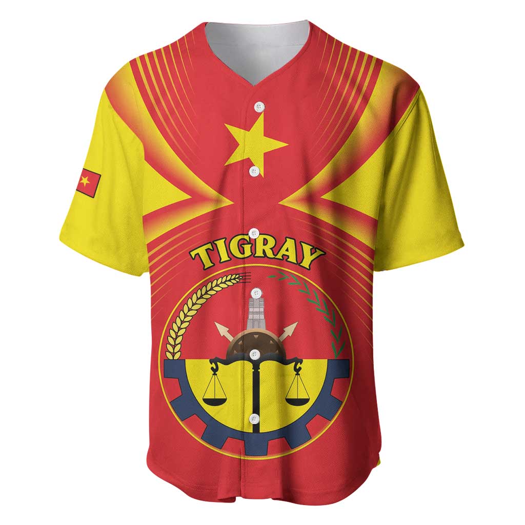 Personalized Ethiopia Tigray Region Baseball Jersey Coat Of Arms With Map