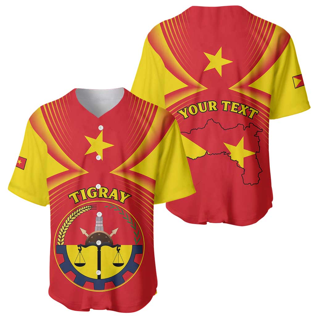 Personalized Ethiopia Tigray Region Baseball Jersey Coat Of Arms With Map
