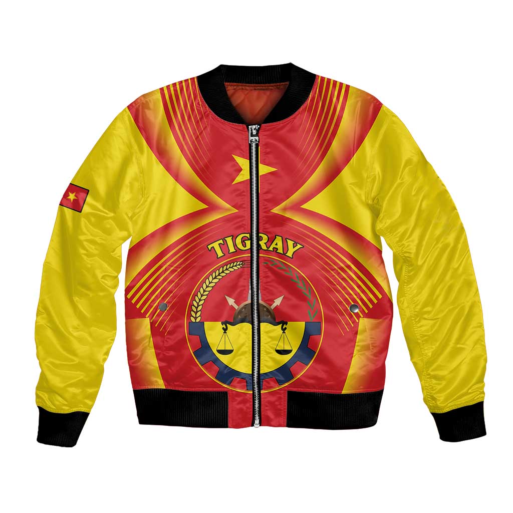 Personalized Ethiopia Tigray Region Bomber Jacket Coat Of Arms With Map