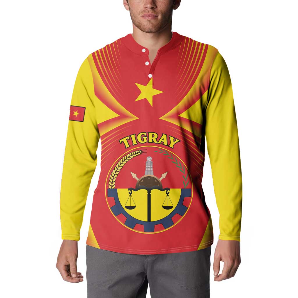 Personalized Ethiopia Tigray Region Button Sweatshirt Coat Of Arms With Map