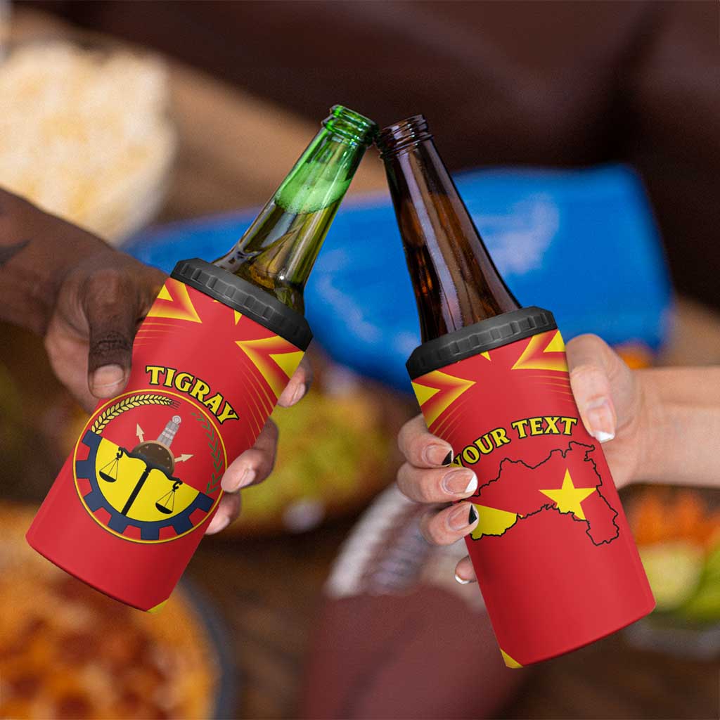 Personalized Ethiopia Tigray Region 4 in 1 Can Cooler Tumbler Coat Of Arms With Map
