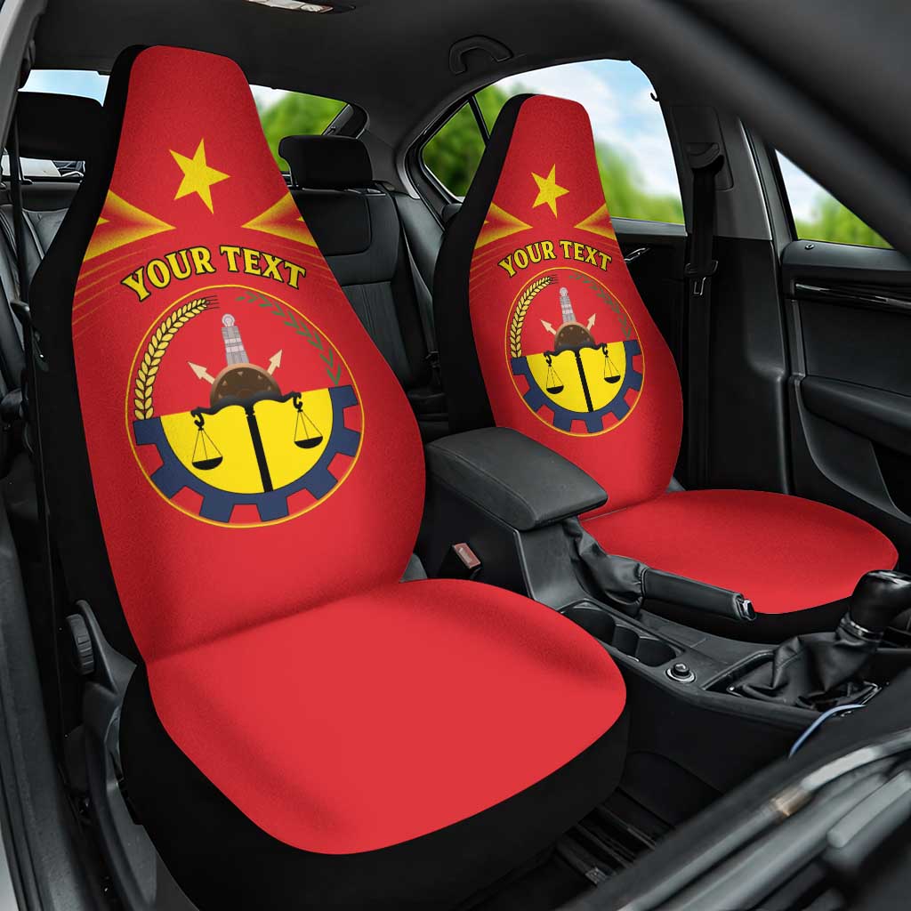 Personalized Ethiopia Tigray Region Car Seat Cover Coat Of Arms With Map