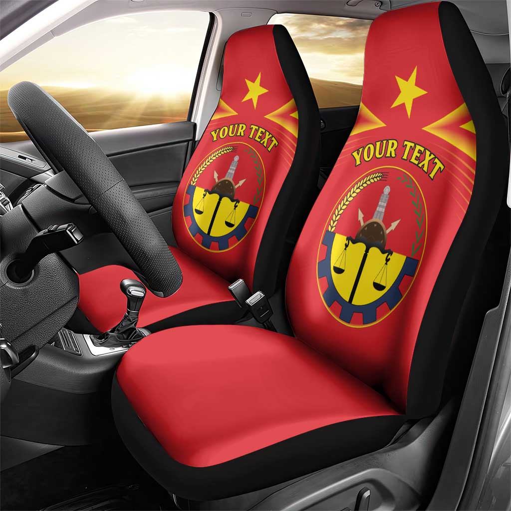 Personalized Ethiopia Tigray Region Car Seat Cover Coat Of Arms With Map