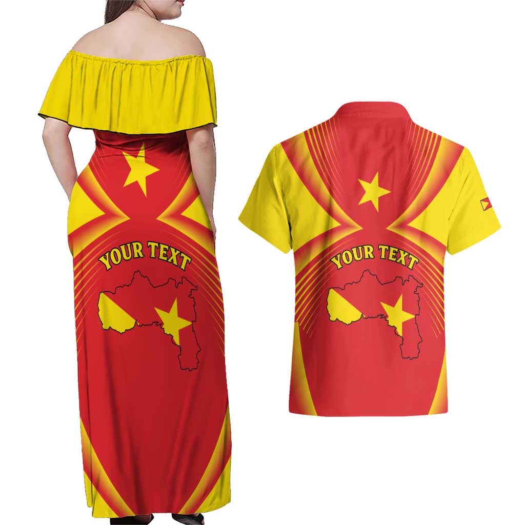 Personalized Ethiopia Tigray Region Couples Matching Off Shoulder Maxi Dress and Hawaiian Shirt Coat Of Arms With Map