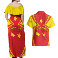 Personalized Ethiopia Tigray Region Couples Matching Off Shoulder Maxi Dress and Hawaiian Shirt Coat Of Arms With Map