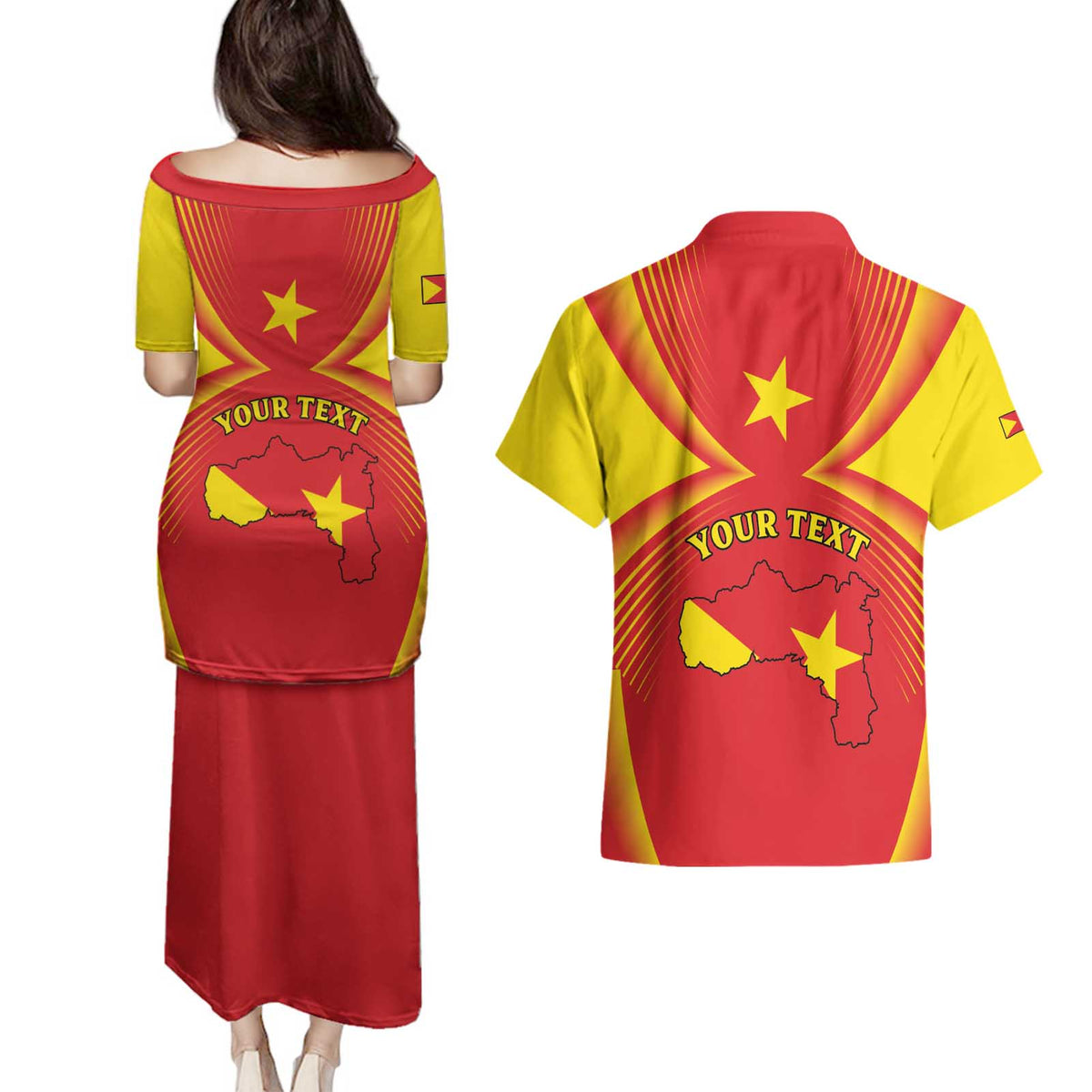 Personalized Ethiopia Tigray Region Couples Matching Puletasi and Hawaiian Shirt Coat Of Arms With Map