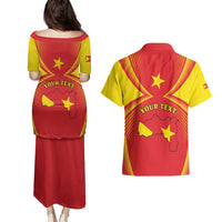 Personalized Ethiopia Tigray Region Couples Matching Puletasi and Hawaiian Shirt Coat Of Arms With Map