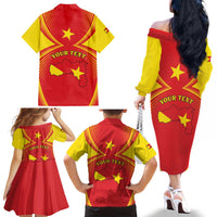 Personalized Ethiopia Tigray Region Family Matching Off The Shoulder Long Sleeve Dress and Hawaiian Shirt Coat Of Arms With Map