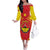 Personalized Ethiopia Tigray Region Family Matching Off The Shoulder Long Sleeve Dress and Hawaiian Shirt Coat Of Arms With Map