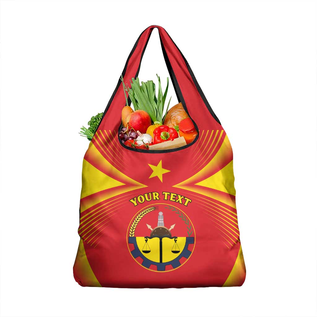 Personalized Ethiopia Tigray Region Grocery Bag Coat Of Arms With Map