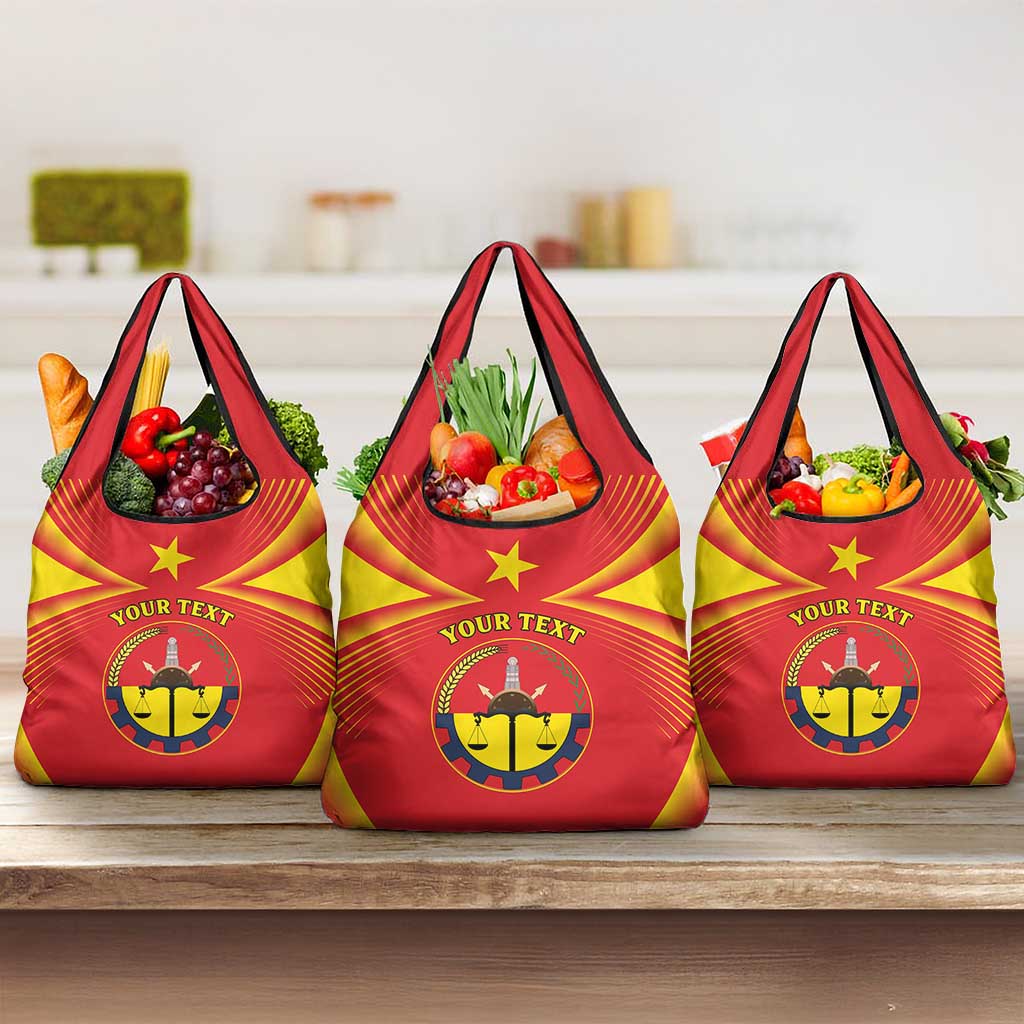 Personalized Ethiopia Tigray Region Grocery Bag Coat Of Arms With Map