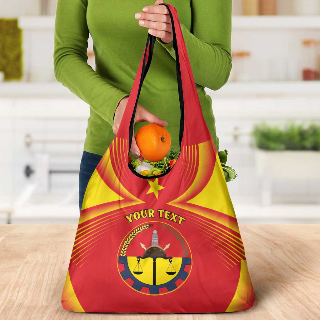 Personalized Ethiopia Tigray Region Grocery Bag Coat Of Arms With Map