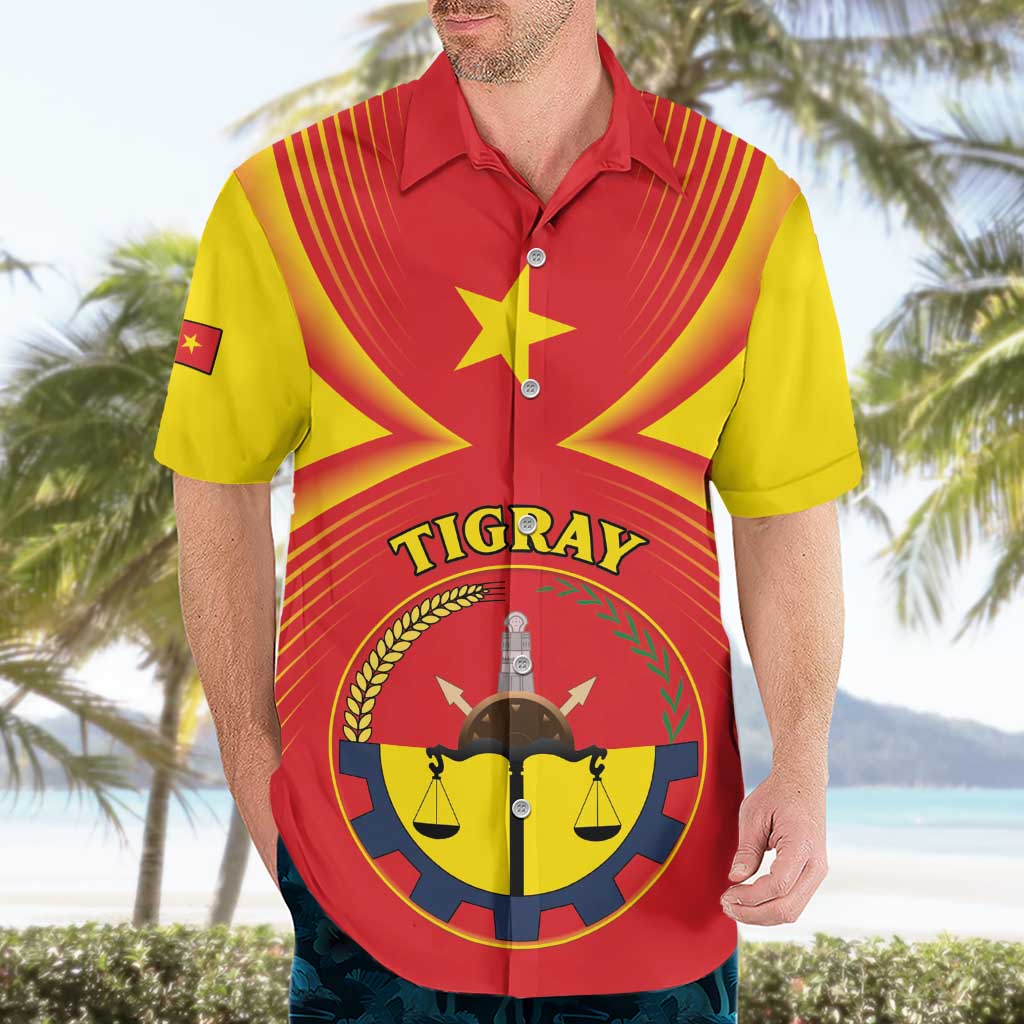 Personalized Ethiopia Tigray Region Hawaiian Shirt Coat Of Arms With Map