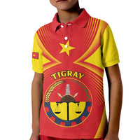 Personalized Ethiopia Tigray Region Kid Polo Shirt Coat Of Arms With Map