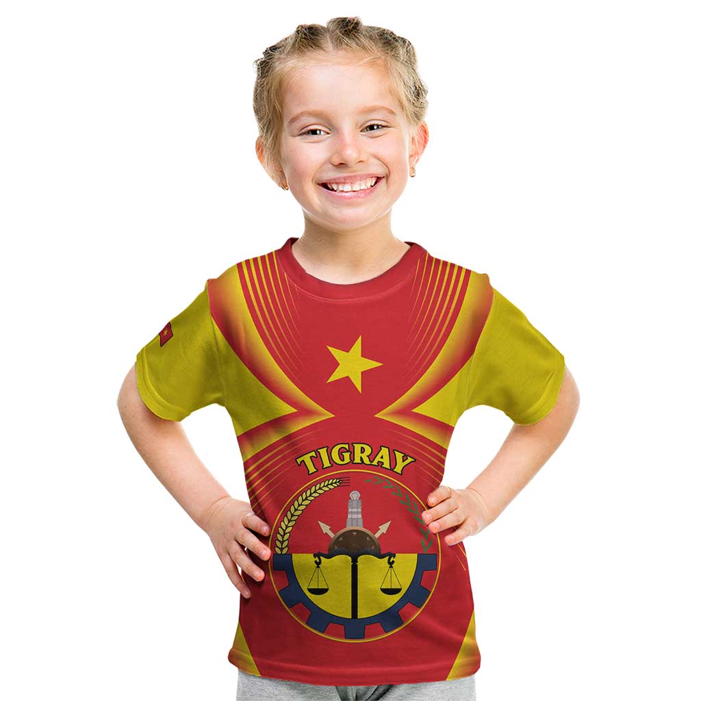 Personalized Ethiopia Tigray Region Kid T Shirt Coat Of Arms With Map