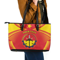 Personalized Ethiopia Tigray Region Leather Tote Bag Coat Of Arms With Map