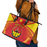 Personalized Ethiopia Tigray Region Leather Tote Bag Coat Of Arms With Map