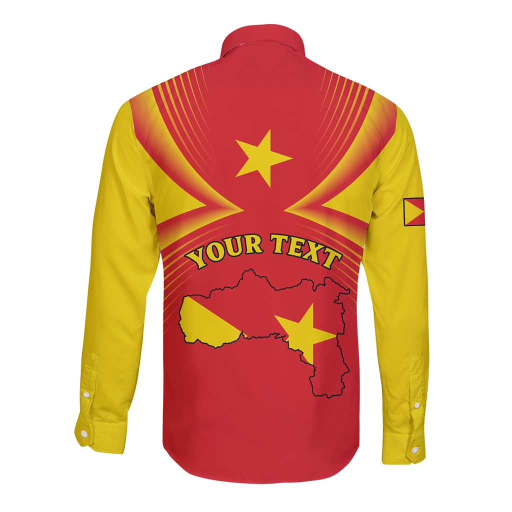 Personalized Ethiopia Tigray Region Long Sleeve Button Shirt Coat Of Arms With Map