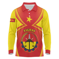 Personalized Ethiopia Tigray Region Long Sleeve Polo Shirt Coat Of Arms With Map
