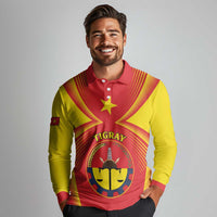 Personalized Ethiopia Tigray Region Long Sleeve Polo Shirt Coat Of Arms With Map