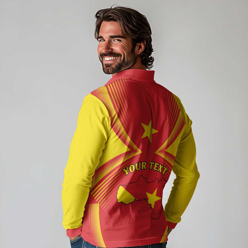 Personalized Ethiopia Tigray Region Long Sleeve Polo Shirt Coat Of Arms With Map